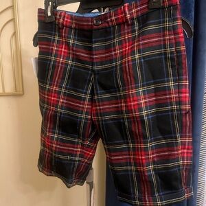 Gucci Red and Black Flat Front Shorts